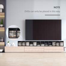 HOMCOM 204 CD Media Display Shelf Unit Set Of 2 Blu-Ray Tower Rack W/ Adjustable Shelves Bookcase Storage Organiser - Black - View 10