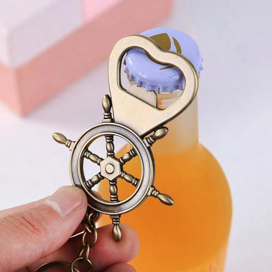2 PCS Ship Rudder Beer Bottle Opener, Creative And Personalized Bottle Opener With Keychain Function - Multicolor - View 1