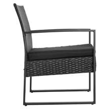 Outsunny Rattan Gartenmöbel Set Polyrattan Gartenmöbel Set 3 tlg. Balkonmöbel Set Gartenmöbel mit Kissen Garten Schwarz - Schwarz - Übersicht 3