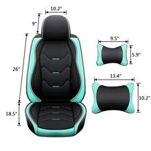 Universal Car Seat Covers Leather Front Back 5 Seats Full Set Automotive Seat Protector Replacement, P4630 - Màu xanh nhạt - Xem 7
