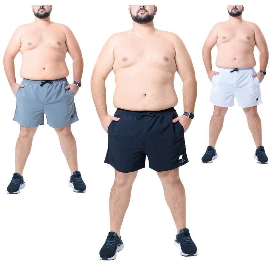 Arraia Maori Men Plus Size Shorts - 01 Black 01 White 01 Gray - View 1