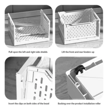 1pc White Wardrobe Storage Rack, Stackable Drawer Storage Rack, Foldable Storage Box, Suitable For Drawer Dividers In Closets, Cabinets, Food Storage Rooms, Laundry Rooms And Study Rooms - White - View 6