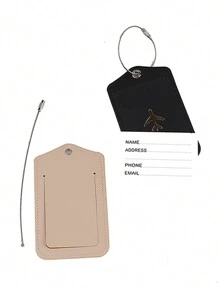 Fashionable & Lightweight 2pcs/Set Travel Luggage Tag Suitcase Id Label With Airplane Print In Simple Or Style, Suitable For School, Flight, Vacation And Engagement Travel Essentials For Travel Backpack Travel Bag Luggage Suitcase Travel Gear Back To School Bag For School School Accessories School Stuff - Multicolor - View 5