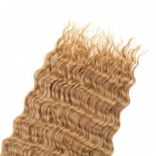 1/6Packs Ocean Wave Crochet Hair ,30Inch Gold Deep Wave Braiding Hair For Women Synthetic Curly Crochet Hair Extensions Wavy Braiding Hair Bohemian Crochet Braids(27#)
