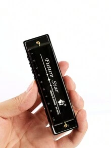 10-Hole C Key Diatonic Harmonica, Black Color, Beginner Friendly - Black - View 1