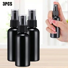 3 件裝細霧噴霧器,附防塵蓋,塑膠噴霧瓶,空髮膠瓶,旅行可再填充細霧噴霧器,適用於精油、頭髮、化妝品、清潔產品黑色噴霧瓶 - 黑色 - 查看 1