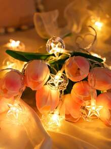1 st 1.5/3/6M schattige ster en maan decoratieve lichtsnoer, batterijvoeding binnen Ramadan decoratie ster lichtsnoer, kamerdecoratie, slaapkamerdecoratie, muurdecoratie lichtsnoer, Eid Al-Fitr Eid Al Adha decor maanlichten