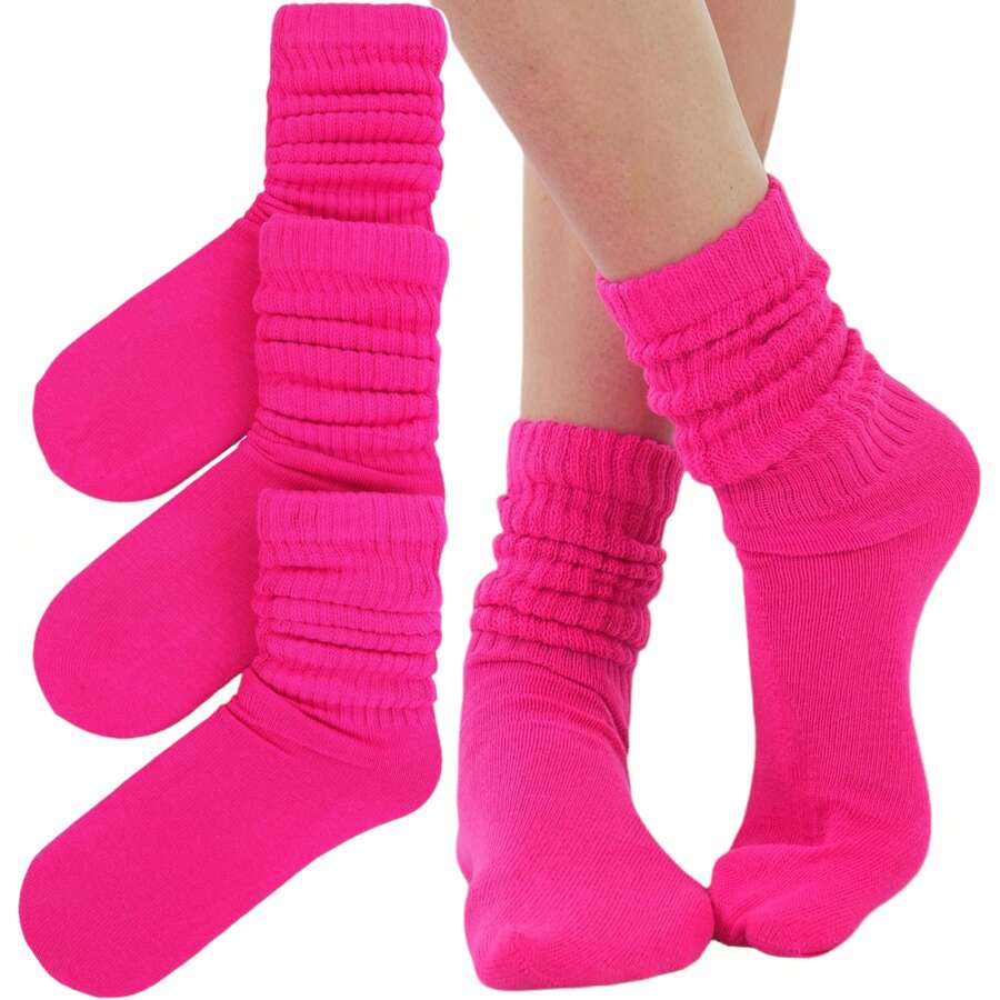Calcetines por Encima de la Rodilla de Mujer - Rosa Fucsia - Ver 1