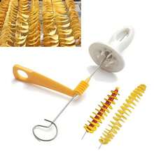 Option To Choose Quantity- Spiral Potato Slicer, Handheld Vegetable Slicer, Manual Twisty French Fry Cutter, Rotation Potato Tower Cutter - Multicolor - View 7