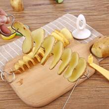 Option To Choose Quantity- Spiral Potato Slicer, Handheld Vegetable Slicer, Manual Twisty French Fry Cutter, Rotation Potato Tower Cutter - Multicolor - View 2