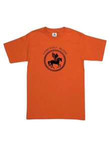 Playera de Caballero Campamento mestizo MD2 Slogan estampado mitologia griega pegaso algodon manga corta - Naranja - Ver 1
