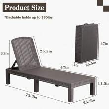 Outdoor Lounge Chair,Pool Chaise Lounge Waterproof Sunloungers,Mocha - Mocha - View 5