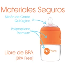 POPYUM Biberón Anticólico para Bebé para Mezclar Fórmula 5oz/150ml - Naranja - Ver 5