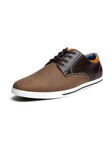 Men's Vintage Multicolor Casual Comfortable Dress Shoes Non-Slip Student Sneakers For Business And Walking Commute - 摩卡棕 - 查看 9