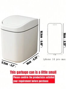 1入組桌面擺動蓋垃圾桶收納盒,適用於家庭和辦公室 - 彩色 - 查看 3