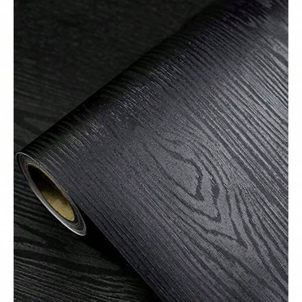 Black Wood Peel And Stick Paper Decorative Self-Adhesive Film For Surfaces Easy To Clean Removable Upgrade Increase Stomata And Reduces Bubble Generation