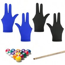 4 件組撞球手套：3 指斯諾克球桿手套,女用撞球訓練手套,三指左右手撞球桿手套 - 彩色 - 查看 1