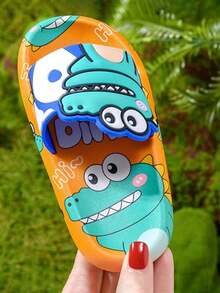 Bonitas sandalias suaves super cómodas de cocodrilo tierno dibujos animados - Naranja - Ver 2