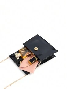 Túi tote dây chuyền thời trang bằng da sáng chế dành cho trẻ em - màu đen - Xem 6