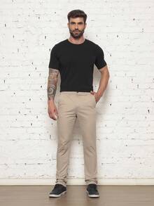 Men Pants - 棕色 - 查看 2