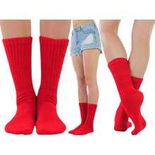 Calcetines por Encima de la Rodilla de Mujer - Rojo - Ver 2