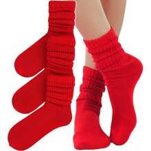 Calcetines por Encima de la Rodilla de Mujer - Rojo - Ver 4
