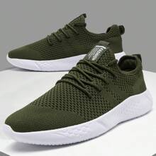 Men's  Fashion Casual Shoes Mesh Flat Shoes Lightweight And Breathable Casual Sneakers Formal Business Shoes Outdoor Walking Shoes Green