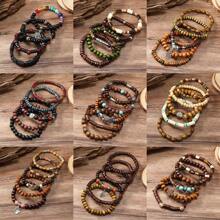 Retro Multi -Layer Wooden Bracelet