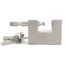 94mm Heavy Duty Padlock & 5 Keys Armoured Steel Shutter Warehouse Container Lock - Silver - View 4