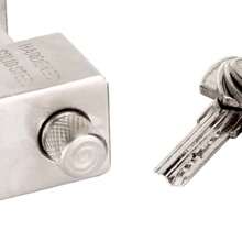 94mm Heavy Duty Padlock & 5 Keys Armoured Steel Shutter Warehouse Container Lock - Silver - View 2