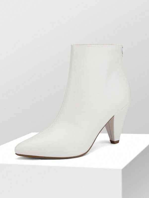 Women's Light Grey Suedes Pointed Toe High Heel Ankle Booties