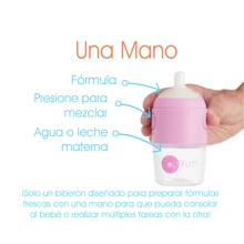 POPYUM Biberón Anticólico para Bebé para Mezclar Fórmula 5oz/150ml Paquete de 2 Piezas - Rosa - Ver 2