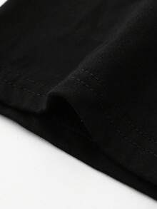 Young Girl Cute Slogan Printed T-Shirt, Casual Round Neck, Summer - Black - View 4