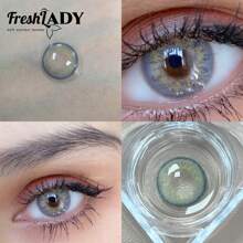 FRESH LADY Freshlady Natural Colored Contacts Pupilentes Russian Grey Colored Contact Lenses 1 Year Disposable Halloween Costume Cosplay - Grey - View 2