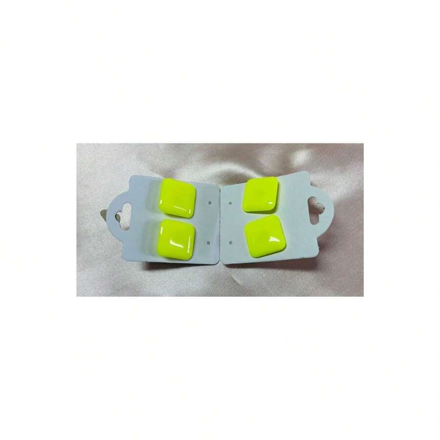 Stud Earrings - màu vàng-xanh - Xem 1