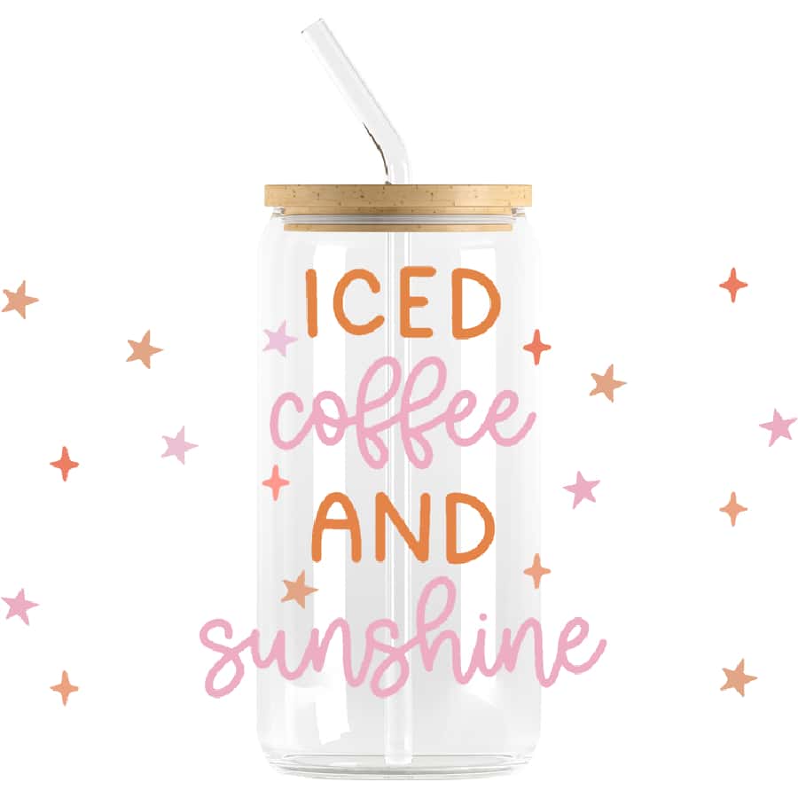 1個咖啡圖案設計uv Dtf杯套,適用於16盎司玻璃杯,uv Dtf杯套,杯子套,適用於玻璃杯的玻璃貼紙,杯子膠貼,uv轉印杯貼防水貼紙,瓶子貼紙,黏貼紙- - 藕粉色 - 查看 1