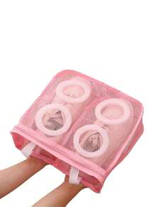 1 件便攜式洗鞋袋和烘乾內衣洗衣收納袋洗滌袋內衣洗衣袋內衣洗衣袋衣服網袋洗衣服袋洗衣袋洗衣洗鞋袋網袋內衣 - 粉色 - 查看 3