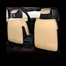 Universal Car Seat Cover Full Set PU Leather 5 Seats Front Rear Seat Cushion - Beige - View 6