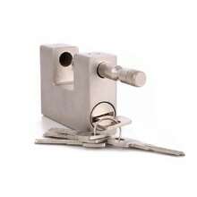 94mm Heavy Duty Padlock & 5 Keys Armoured Steel Shutter Warehouse Container Lock - Silver - View 7