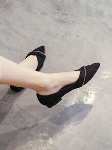 女士平底鞋2025春季新款法式百搭低帮优雅仙女风舒适软底尖头平底鞋 - 黑色 - 查看 7