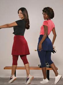 Women Leggings - 紅色和藍色 - 查看 2