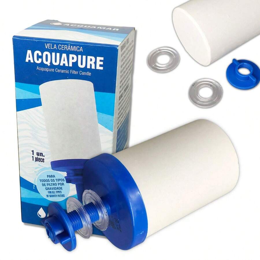 Filtro Refil Talha de Barro Vela Cerâmica Bebedouro Gravidade - Branco - Visão 1