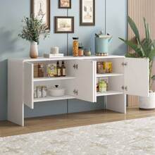 Nestfair 60"L Minimalist Style Sideboard With 4 Doors