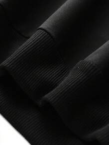 Young Boys' Cool Letter Printed Round Neck Sweatshirt - Black - View 4