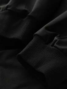 Young Boys' Cool Letter Printed Round Neck Sweatshirt - Black - View 6