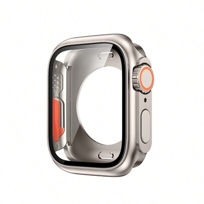 Protector de pantalla para Apple Watch, carcasa con protección frontal y trasera (color metal titanio), compatible con Apple Watch Series 10/9/8/7/6/5/4/SE 2, Ultra 3 2 1 Series 45mm/41mm/44mm/40mm/42mm/46mm, Carcasa para Apple Watch
