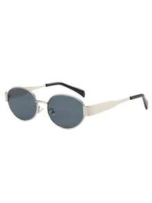 Lunettes de soleil ovales à la mode pour femmes 2024. Marque de luxe, monture métallique. Lunettes de soleil rondes classiques et vintages. Élégantes lunettes de soleil pour femmes. Accessoires de plage. Lunettes de soleil pour femmes. Lunettes de soleil, ombres , tenue élégante, sorties en famille, voyages, vacances, été, plage, vacances, extérieur, voyages - Gris - Voir 6
