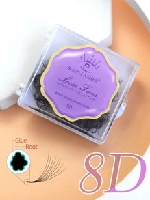 SONG LASHES 8D Premade Fans Pointy Base Sharp Thin Root Premade Fans For Salon Lash Clusters,Eye Lash Clusters,Individual Eyelashes,Lashes,Fake Lashes - Black - View 8