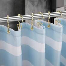 12pcs Gold Color Metal Shower Curtain Hooks With Sliding Rolling Balls For Durability, Waterproof And Rustproof, Decorative Bath Curtain Double Hooks For Window And Shower Curtains Home Bathroom Decor Fall Decor Bathroom Accessories Back To School