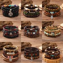 Retro Multi -Layer Wooden Bracelet